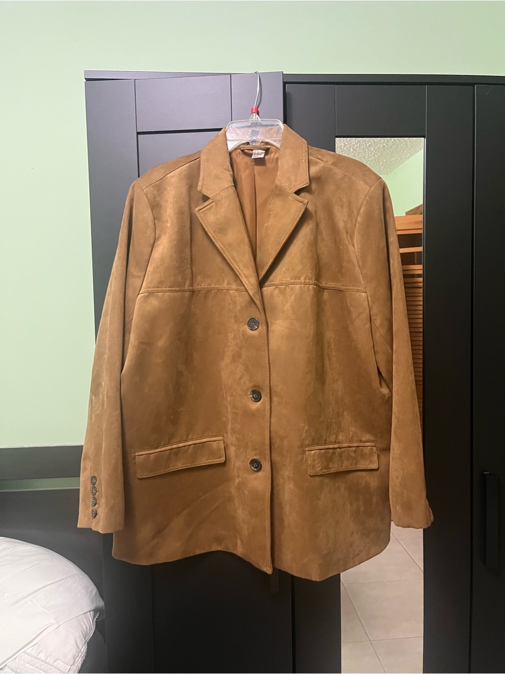H&M Women's Suede Blazer Jacket - Camel Brown